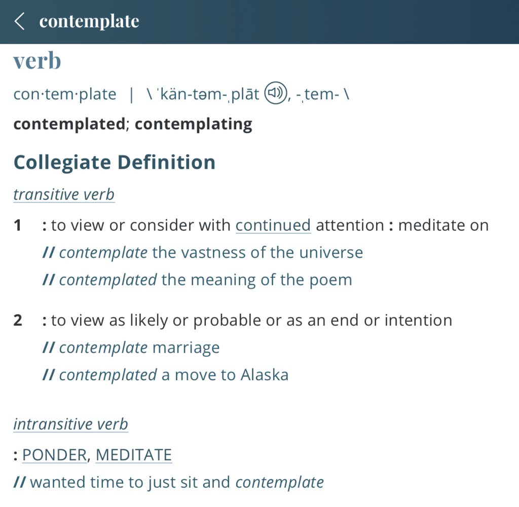Definition-contemplation