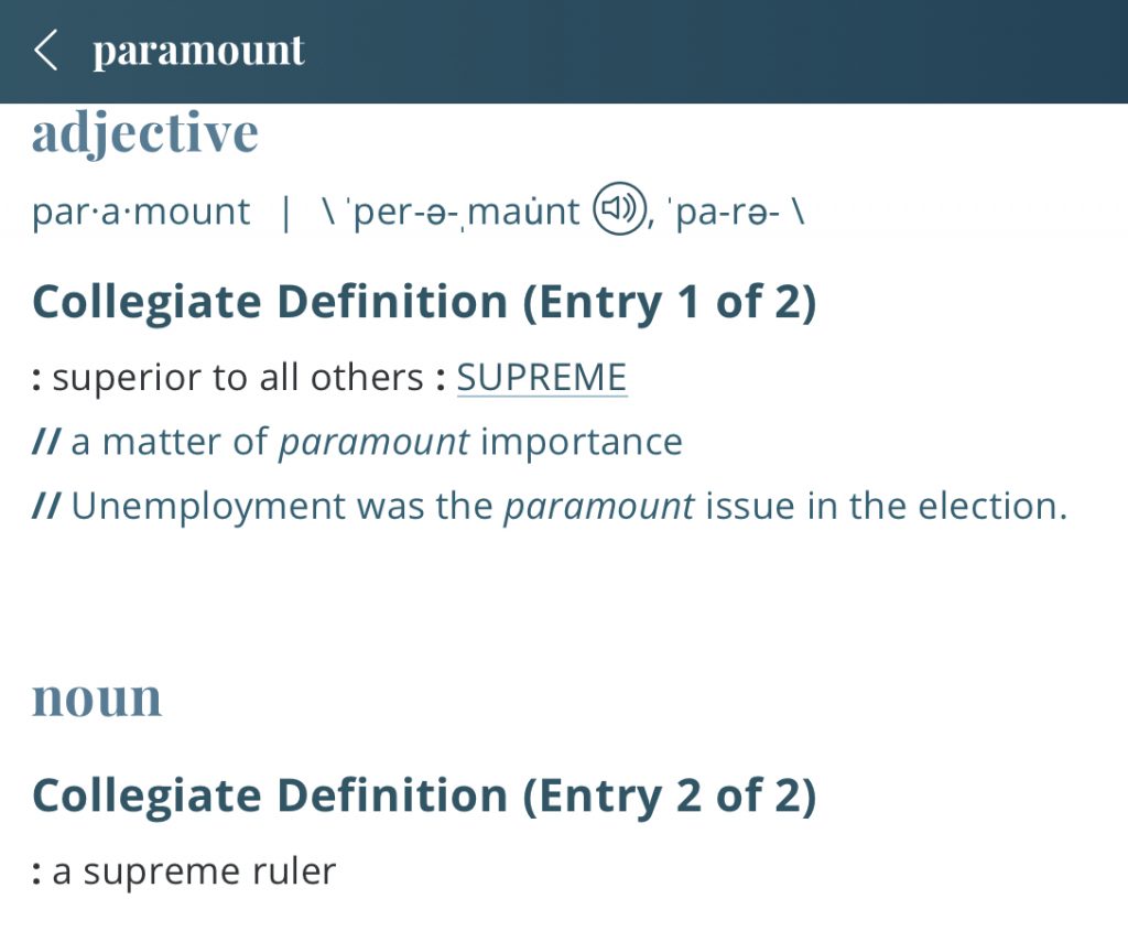 Definition-paramount