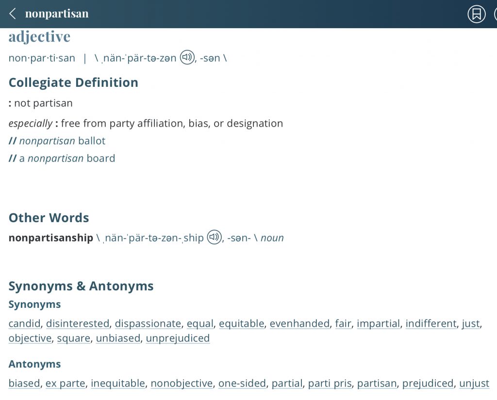 definition-nonpartisan
