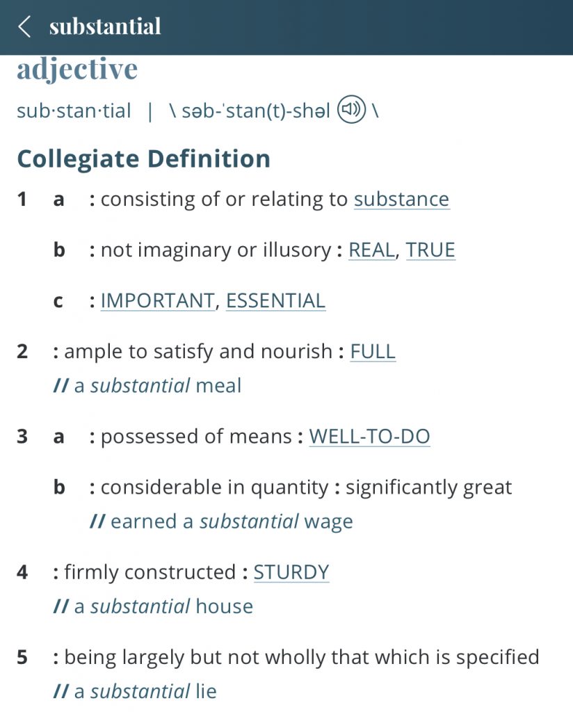 Definition-substantial