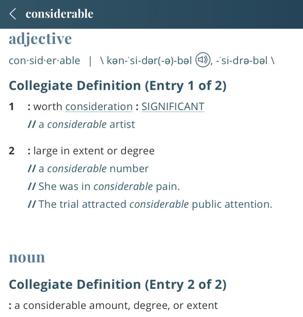 Definition-considerable