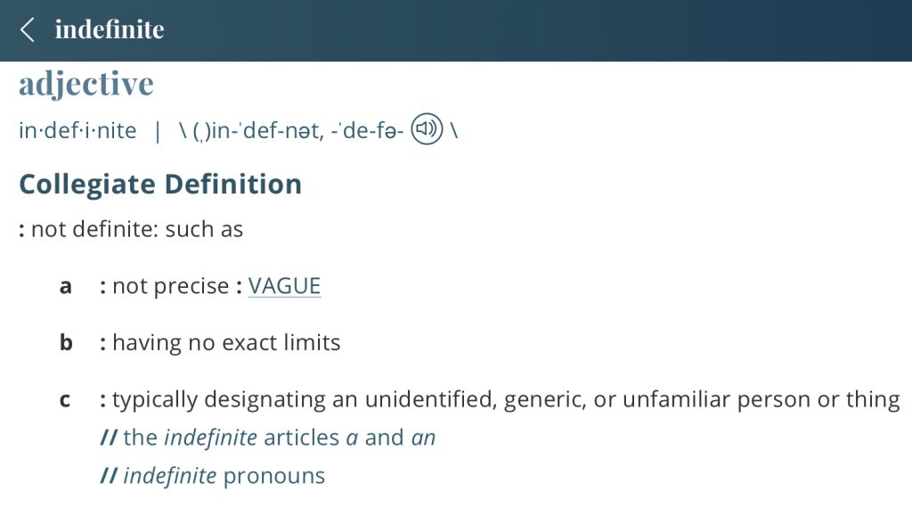 Definition-indefinite