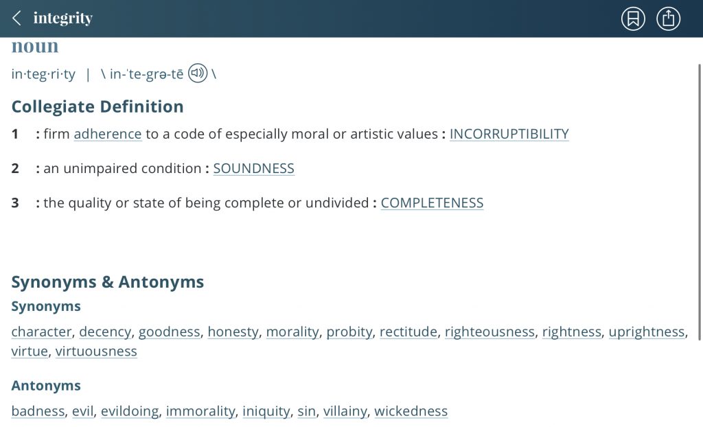 Definition-integrity