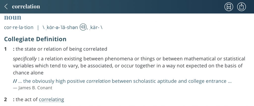 Definition-correlation
