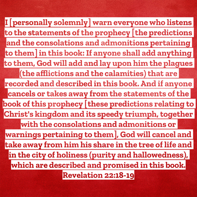 Revelation22:18-19
