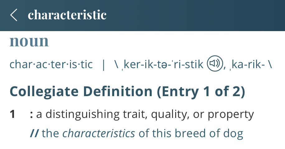 Definition-characteristic