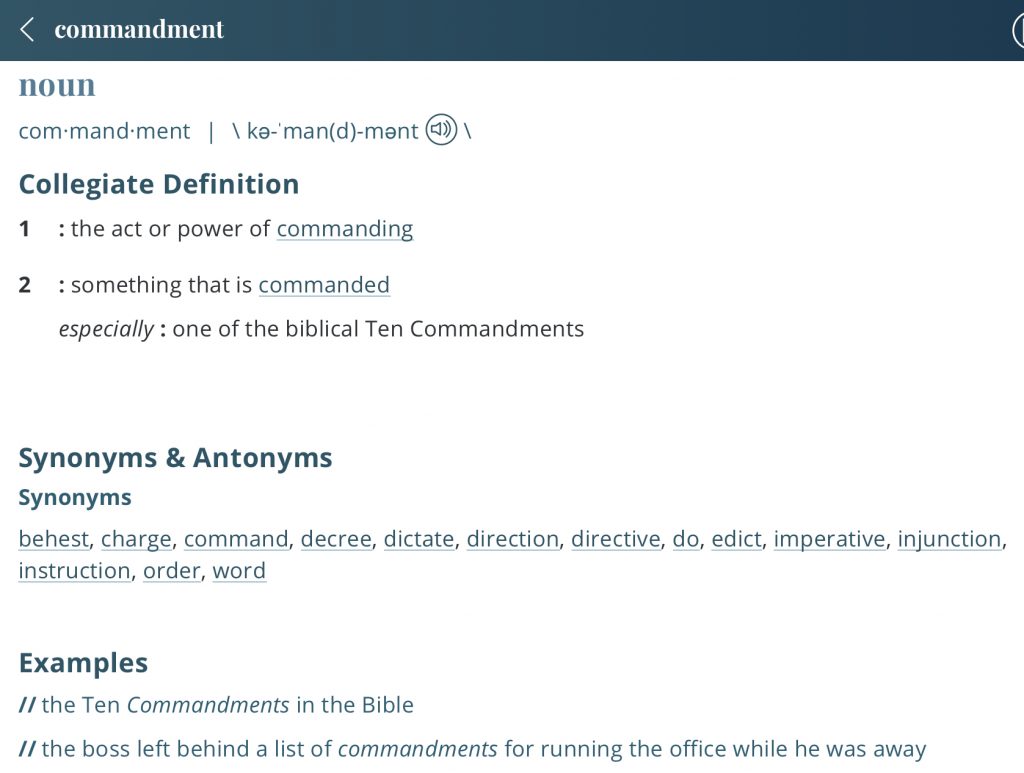Definition-commandment