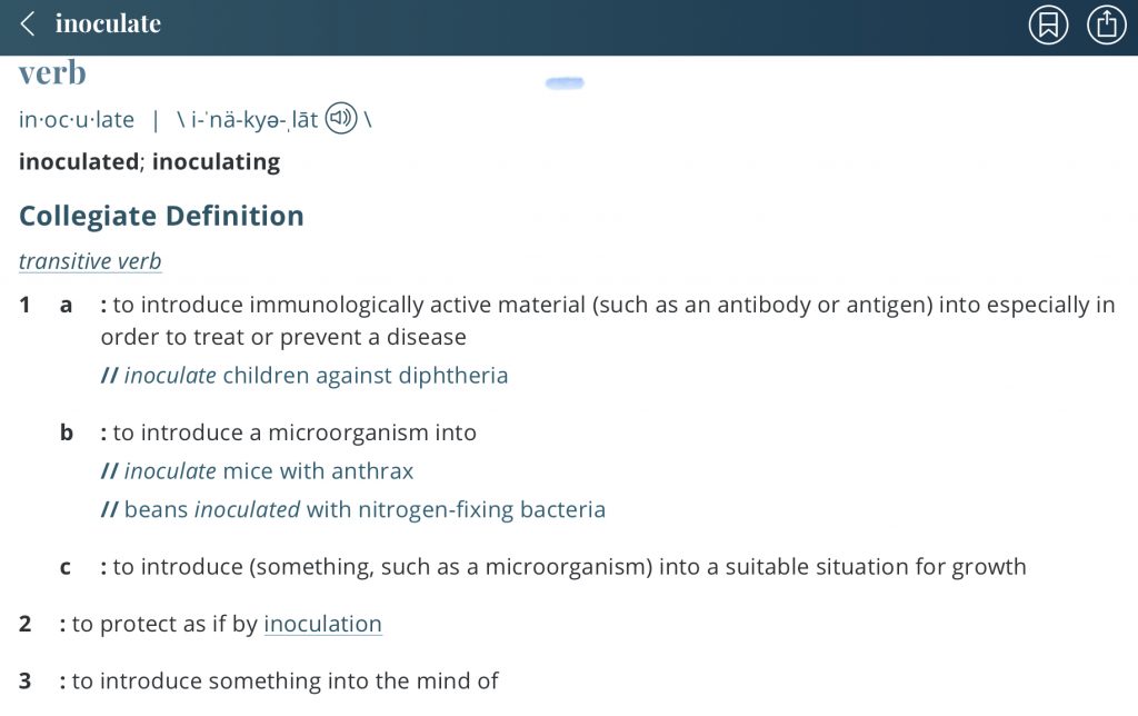 Definition-inoculate