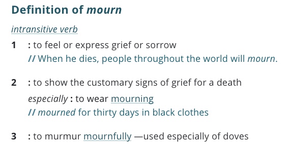 definition-mourn