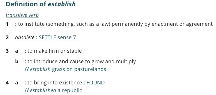 definition-establish