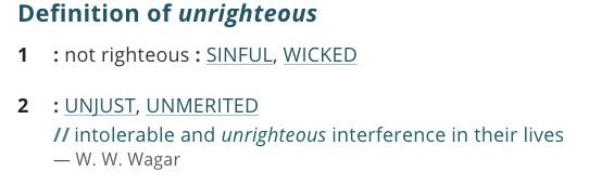 definition-unrighteous